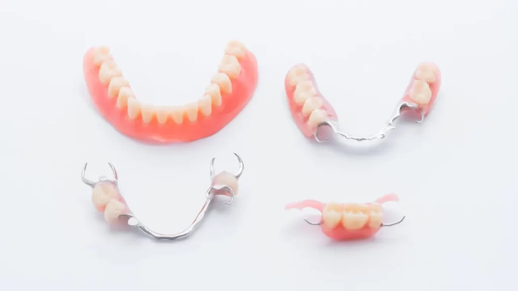 dentures props on the table