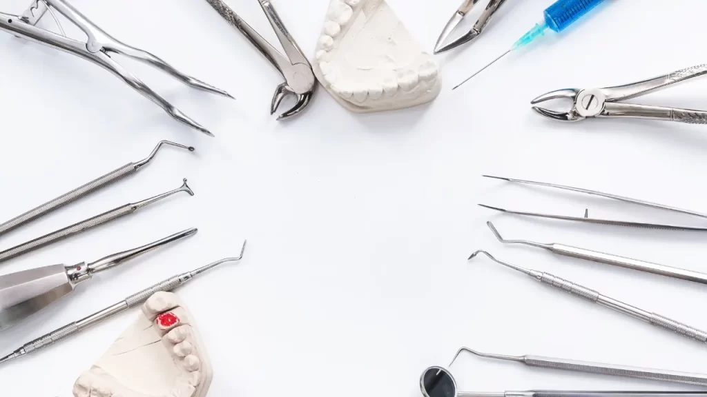 Dental equipment on the table